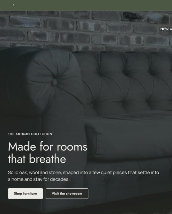 Walnut preset demo store home page